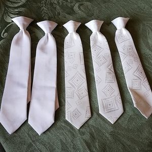 Lot of 5 Boys White Ties